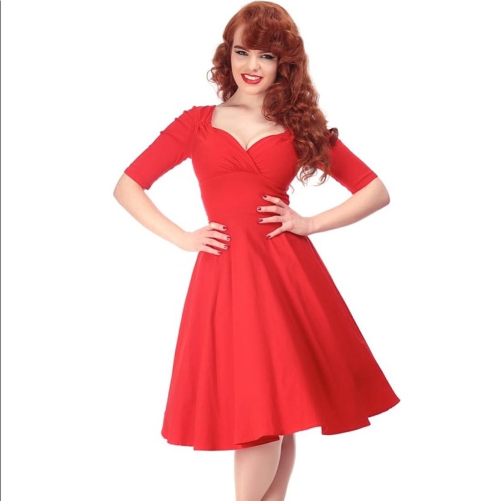Collectif London Trixie Swing Dress Red Size S/6